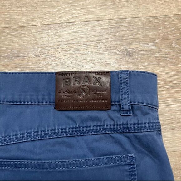 Brax Cooper Fancy Regular Fit Blue Patterned 5 Pocket Pant Size 42x29 - Picture 9 of 11